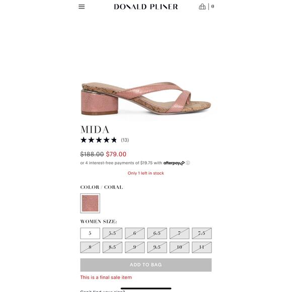 NWT Donald Pliner MIDA Rose Metallic Strappy Mule Block Heel Slip On Sandal 10M - Picture 2 of 10